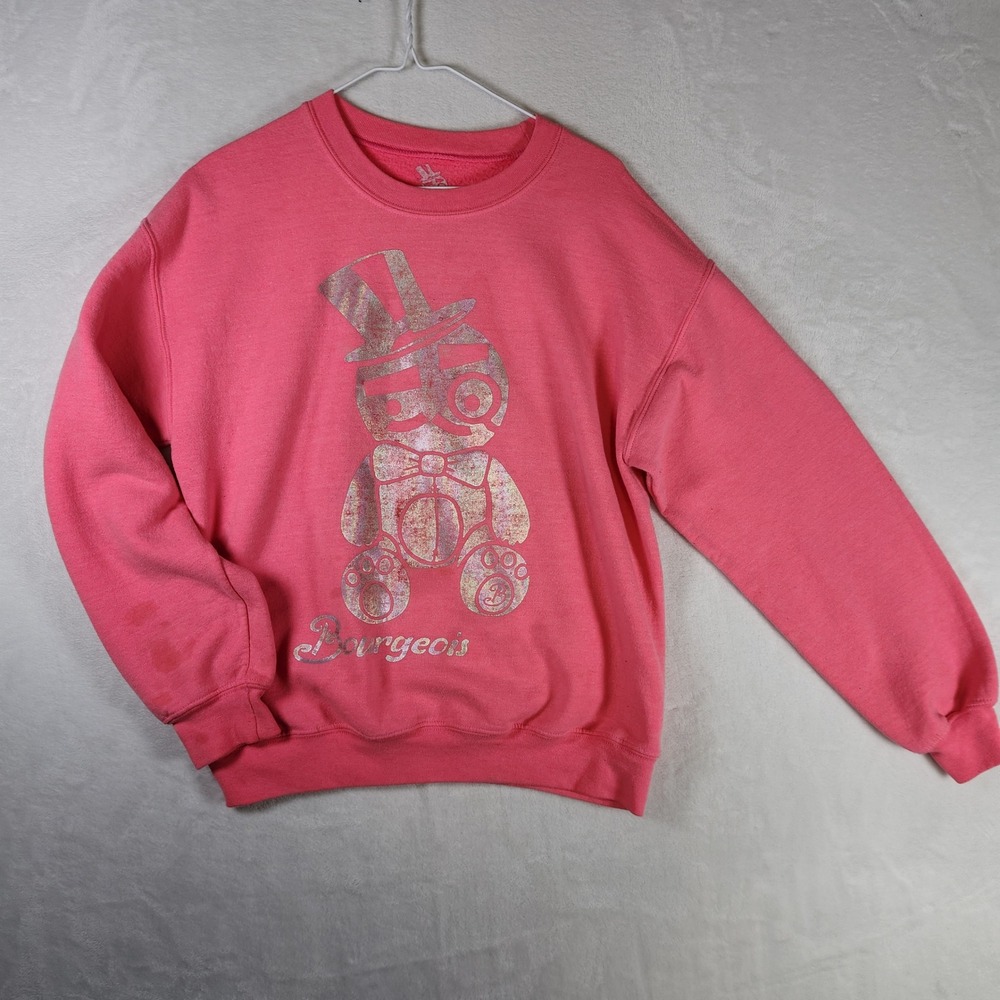 Bourgeois Teddy Bear Graphic Sweatshirt Pink Women's Size‎ M Casual Top